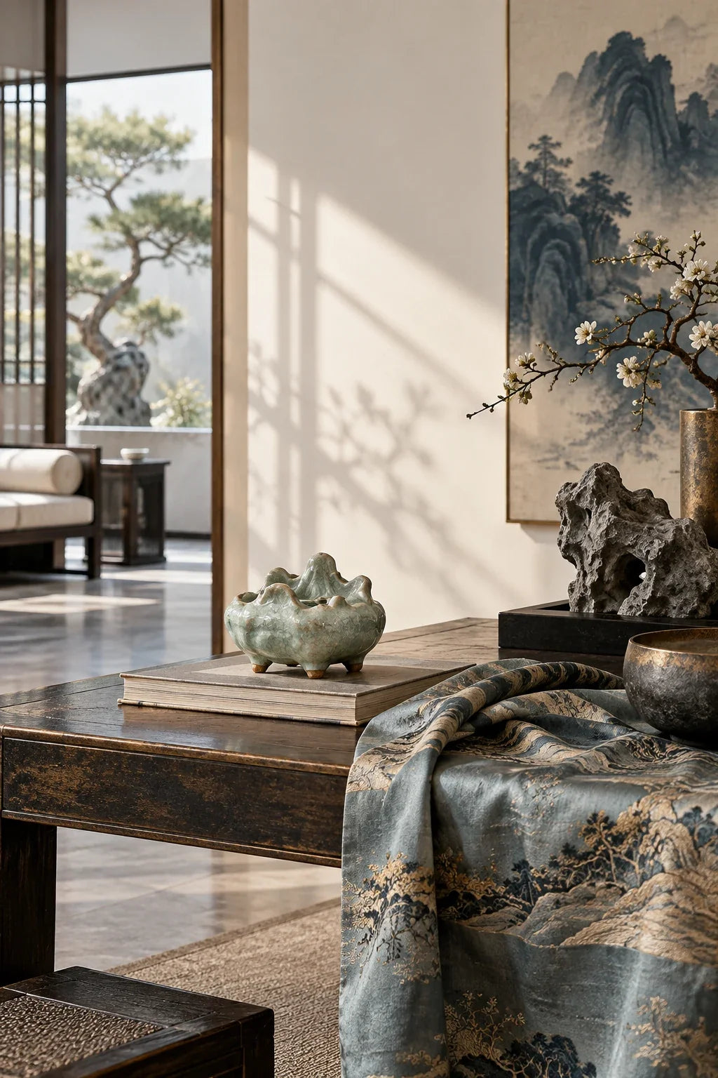 Eastern Aura editorial scene about collectible gifts and living heritage and modern artful living