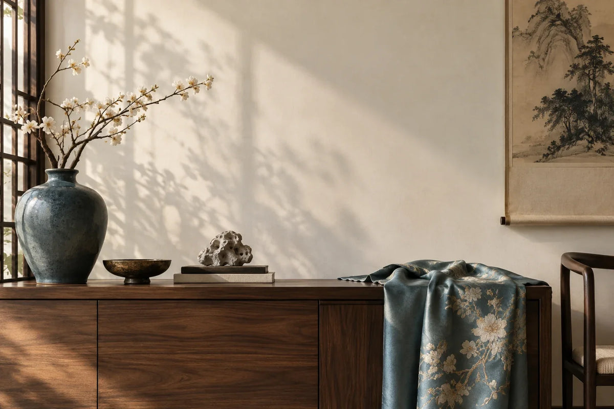 Eastern Aura editorial scene about collectible gifts and living heritage and modern artful living