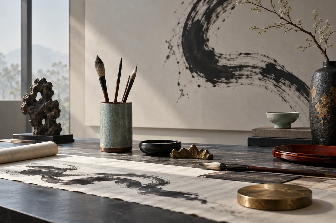 Eastern Aura editorial scene about the material intelligence of Chinese silk, from weaving traditions to a contemporary wardrobe