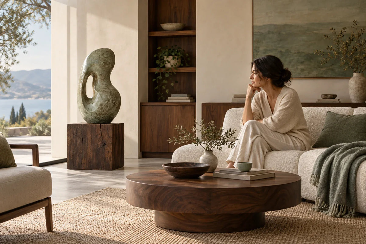 Eastern Aura editorial scene about collectible gifts and living heritage and modern artful living
