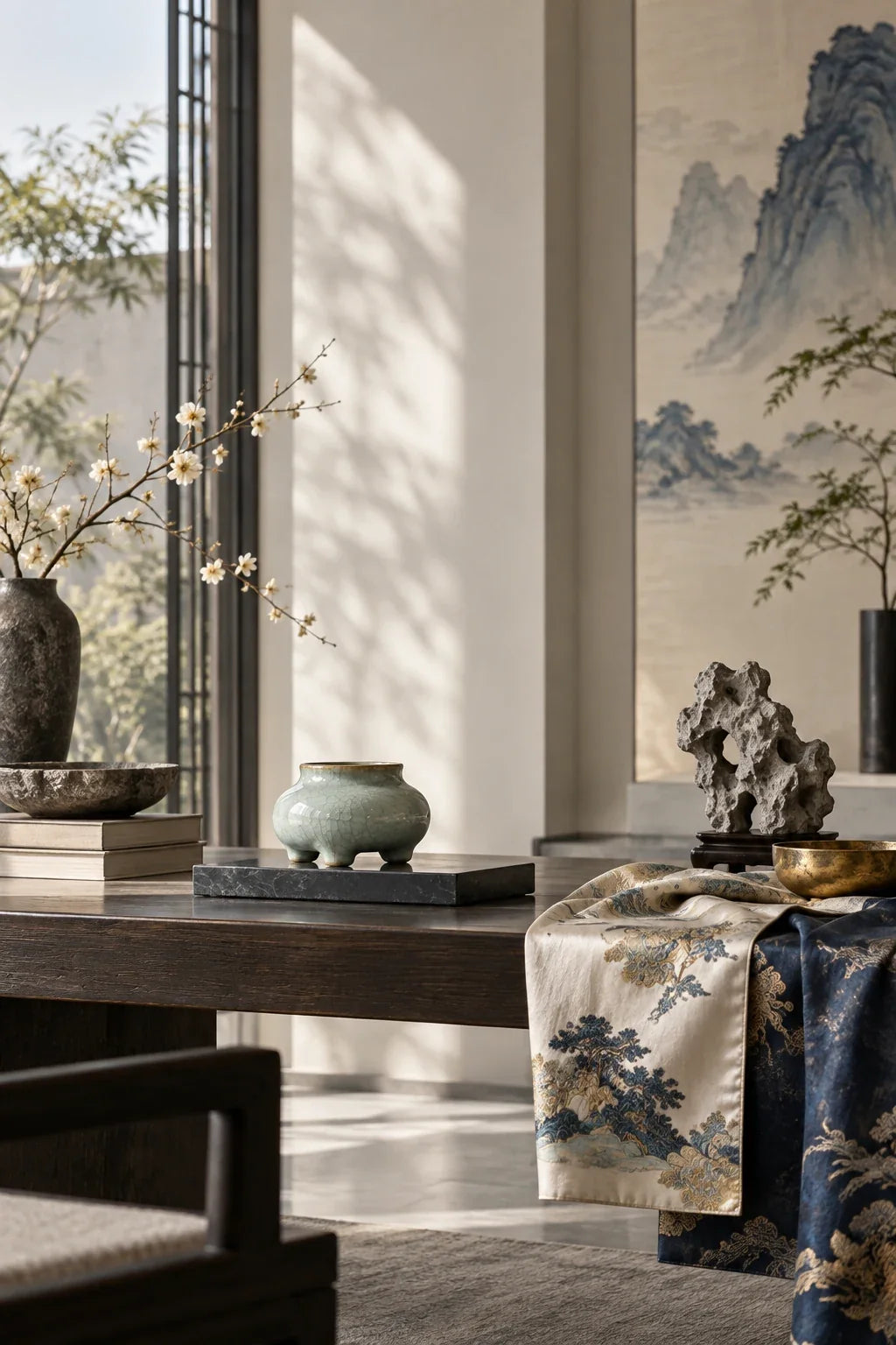 Eastern Aura editorial scene about collectible gifts and living heritage and modern artful living