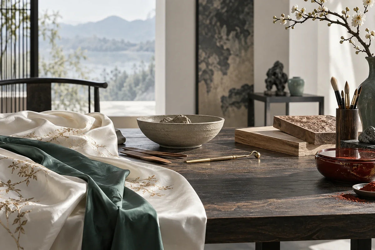 Eastern Aura editorial scene about gifts for collectors and the peony as a contemporary design motif