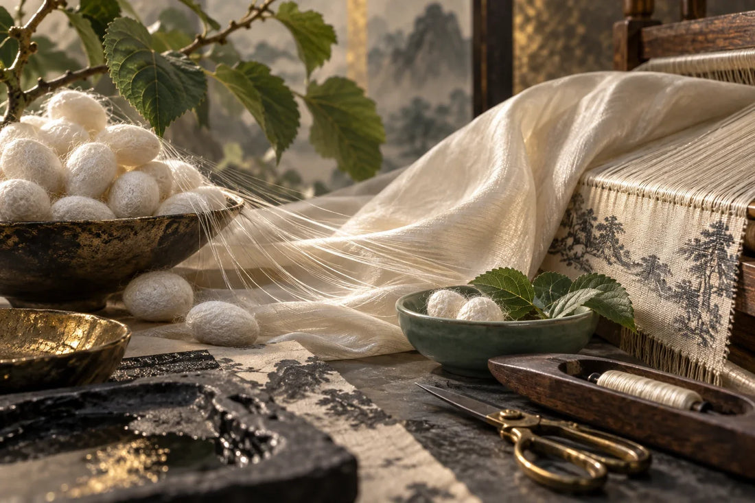 Eastern Aura editorial scene about Chinese collection and artful living and daily ritual
