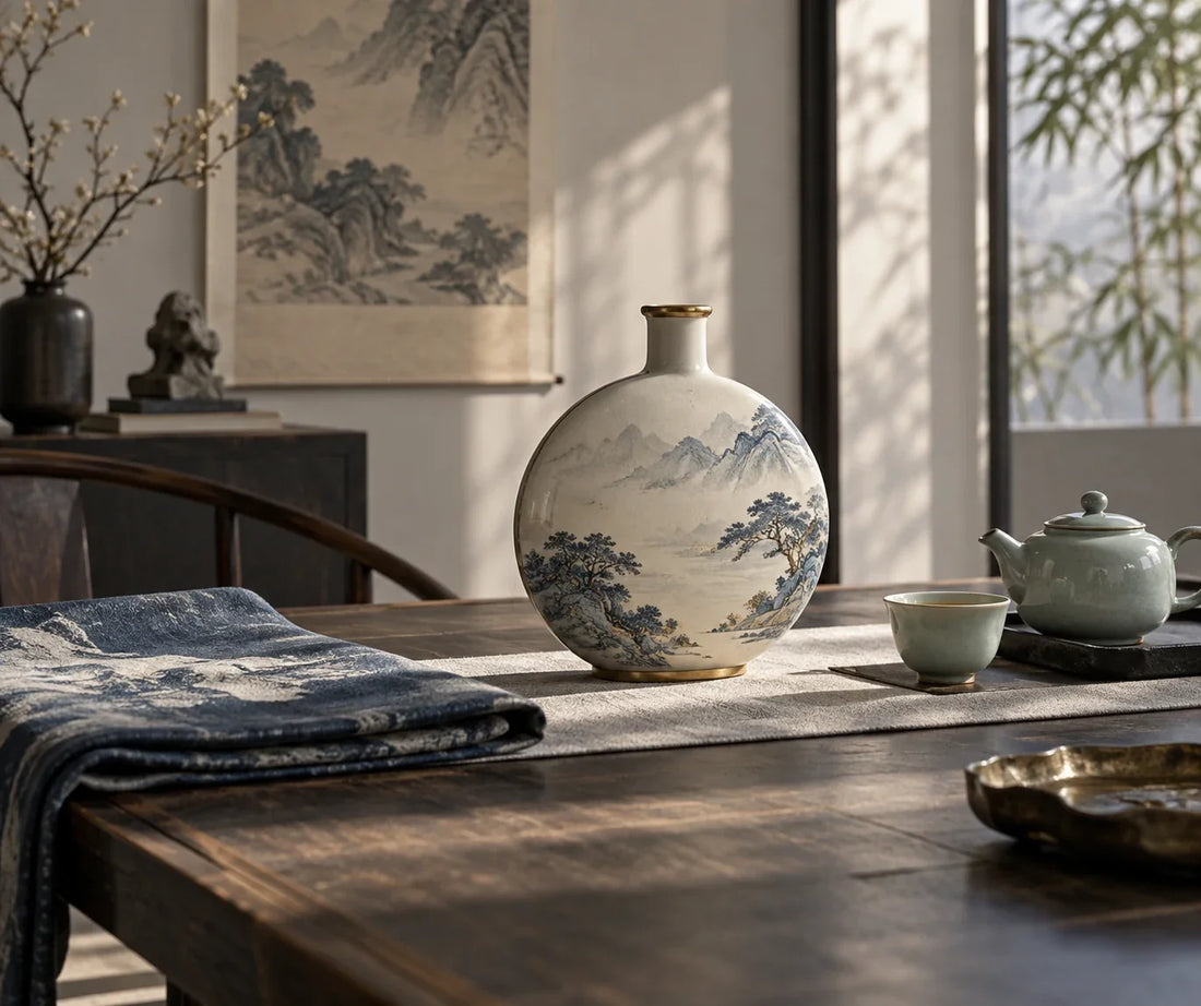 Eastern Aura editorial scene about Chinese collection and artful living and daily ritual