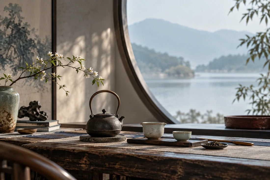 Eastern Aura editorial scene about Chinese collection and artful living and daily ritual