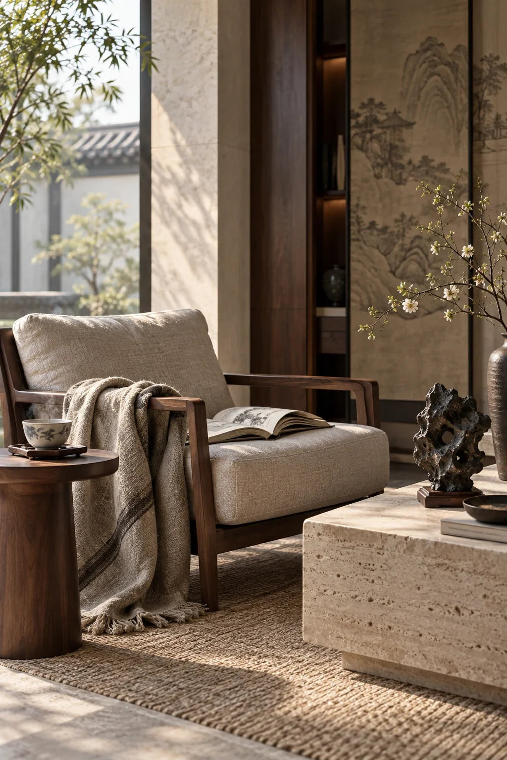 Eastern Aura editorial scene about Chinese collection and artful living and daily ritual