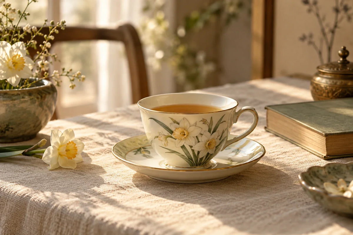 Eastern Aura editorial scene about Chinese gift set and tea ritual, proportion and recipient fit