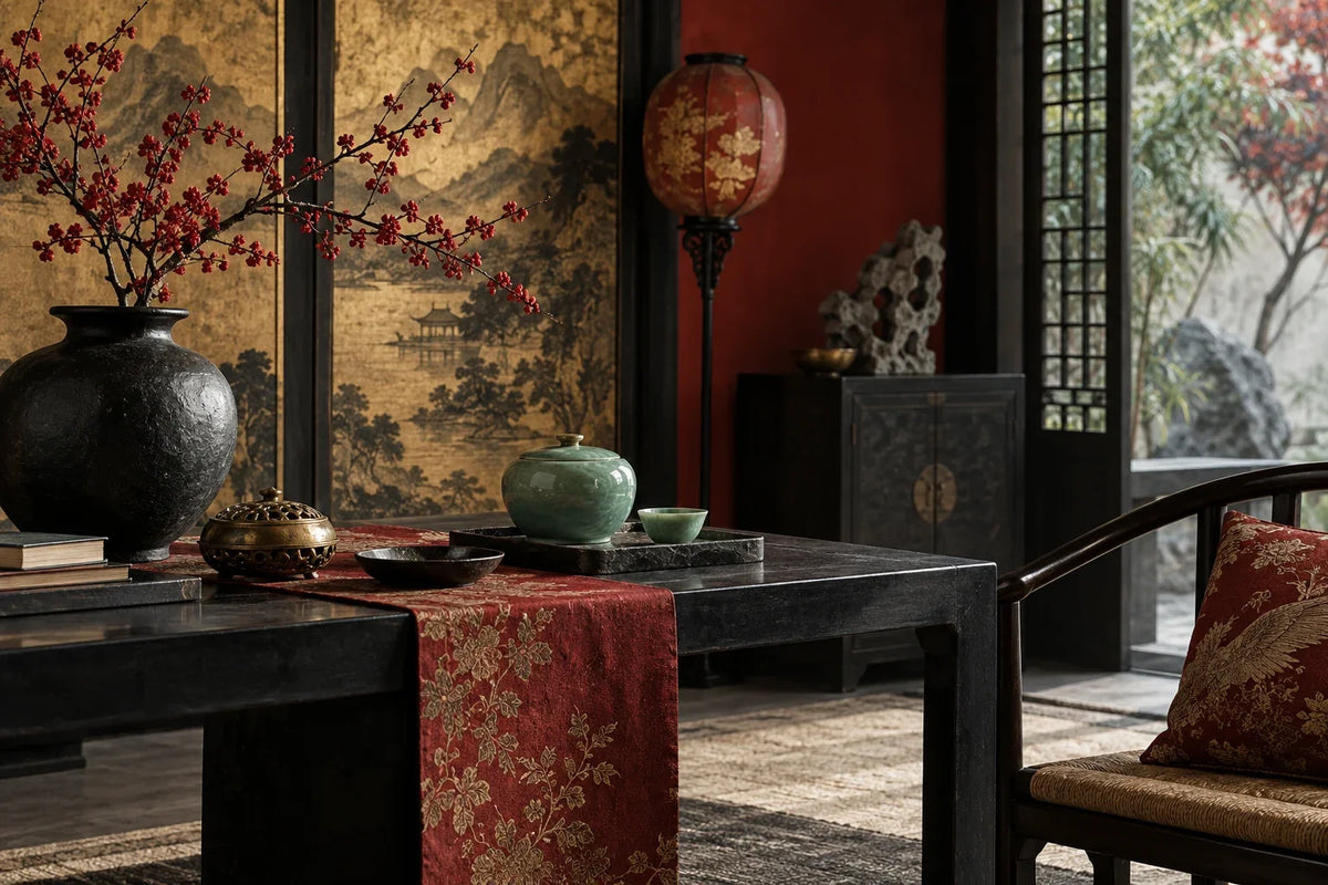 Eastern Aura editorial scene about Chinese gift set and context, curiosity and personal meaning in gifting