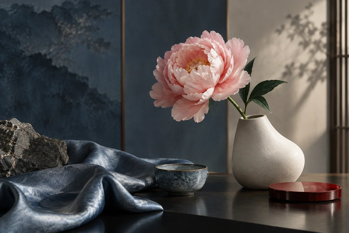 Eastern Aura editorial scene about luxury shawl and use as part of an artwork's meaning