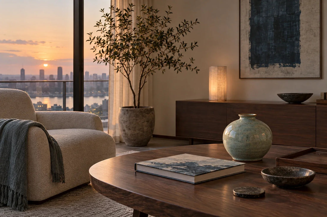 Eastern Aura editorial scene about gifts for collectors and interior identity without themed decoration