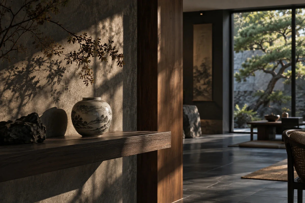Eastern Aura editorial scene about gifts for collectors and interior identity without themed decoration