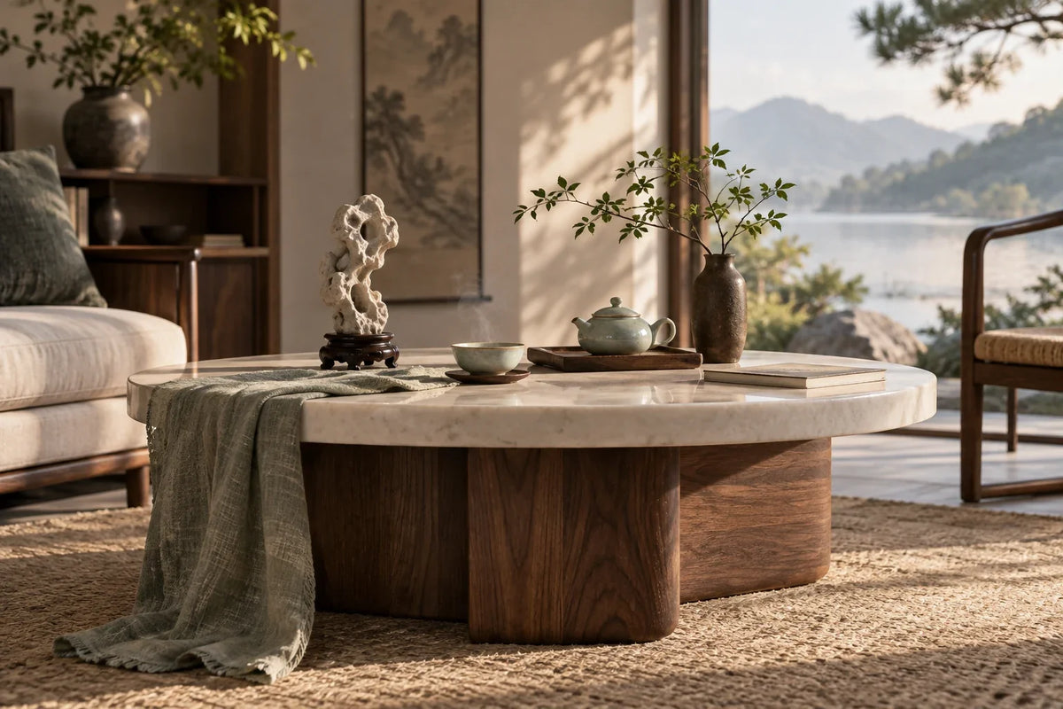 Eastern Aura editorial scene about whether calm interiors need less decoration or more deliberate attention