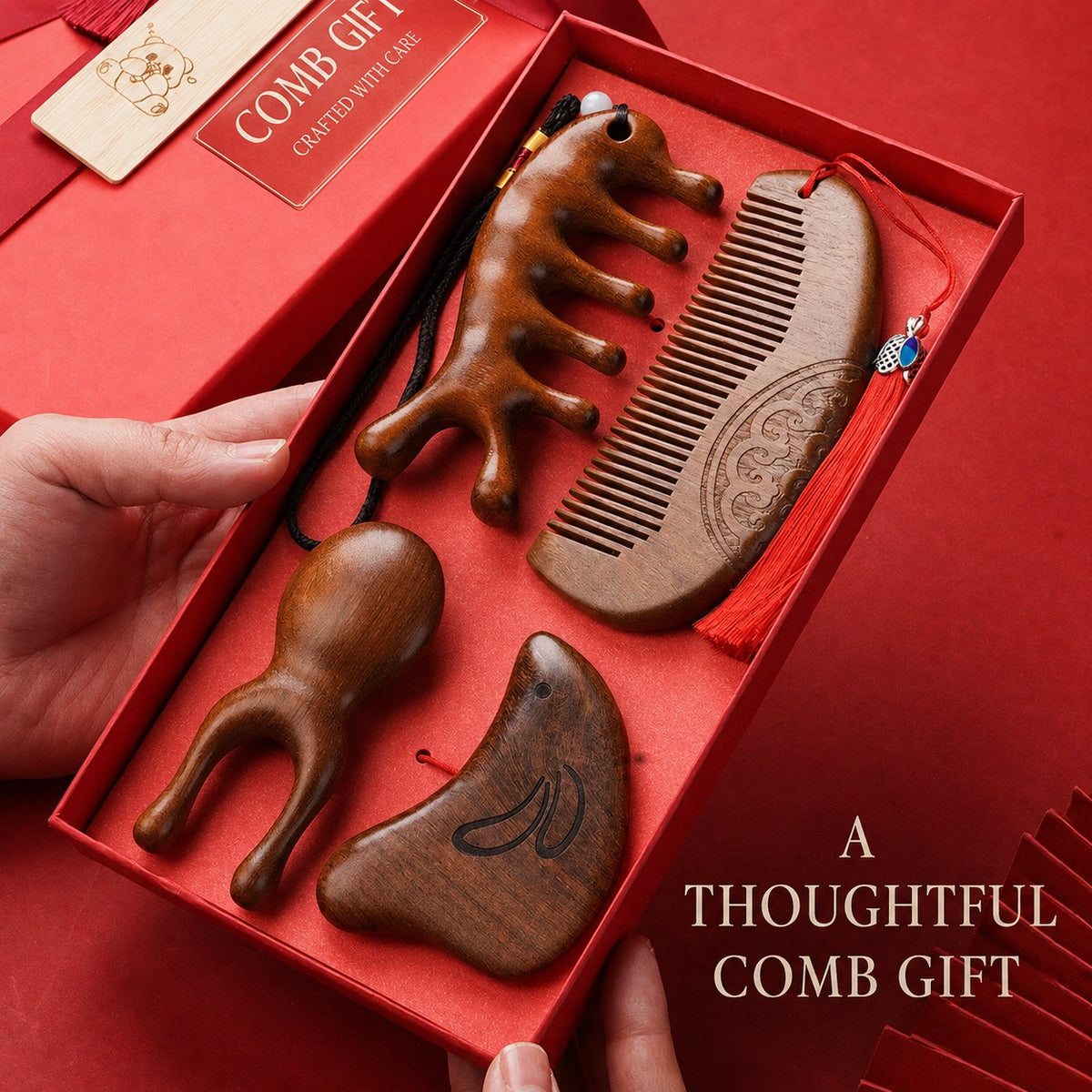 Golden Sandalwood Comb Gift Set - Eastern Aura product image 3