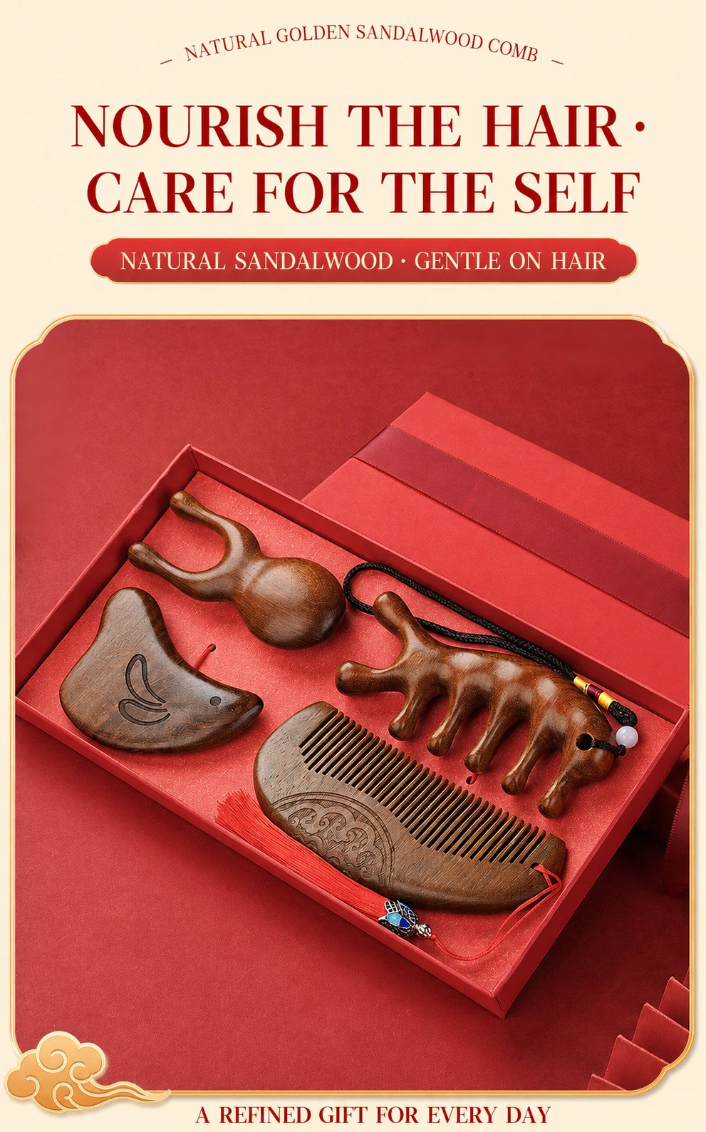Golden Sandalwood Comb Gift Set - Eastern Aura product image 7