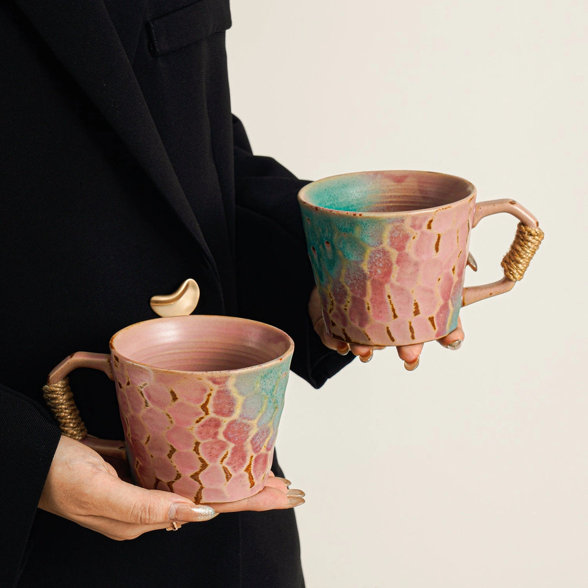 Kiln-Turned Vintage Mug Gift Set - Eastern Aura detail image 2