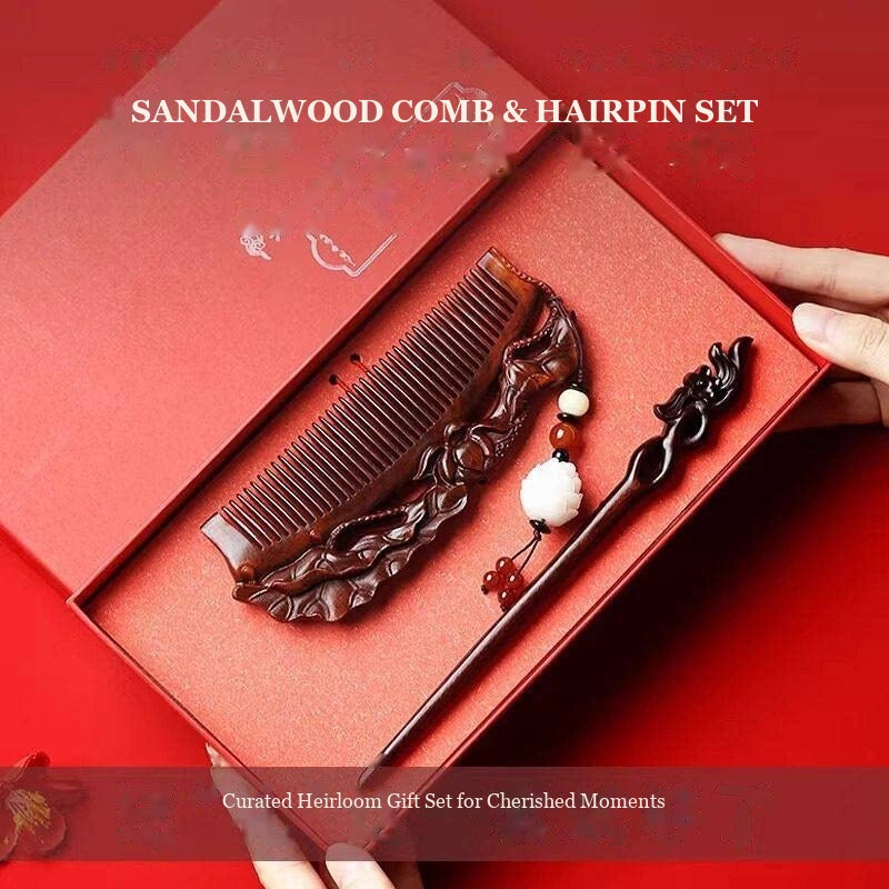 Sandalwood Comb & Hairpin Gift Set - Eastern Aura product image 7
