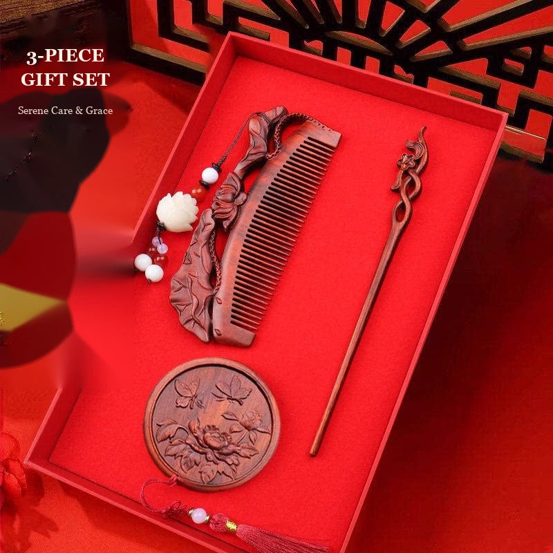 Sandalwood Comb & Hairpin Gift Set - Eastern Aura product image 11