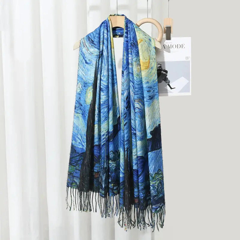 Coastal Impression Tassel Shawl - Eastern Aura detail image 2