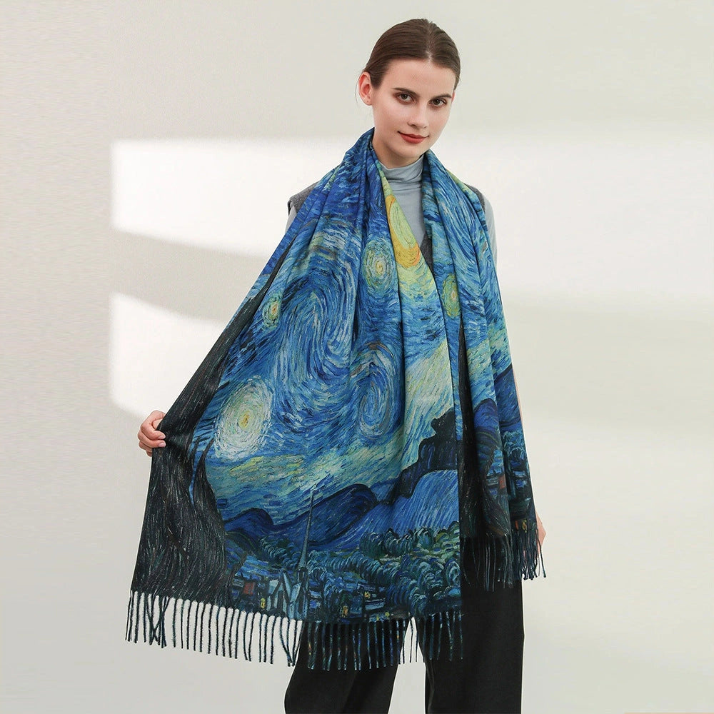 Coastal Impression Tassel Shawl - Eastern Aura product image 4