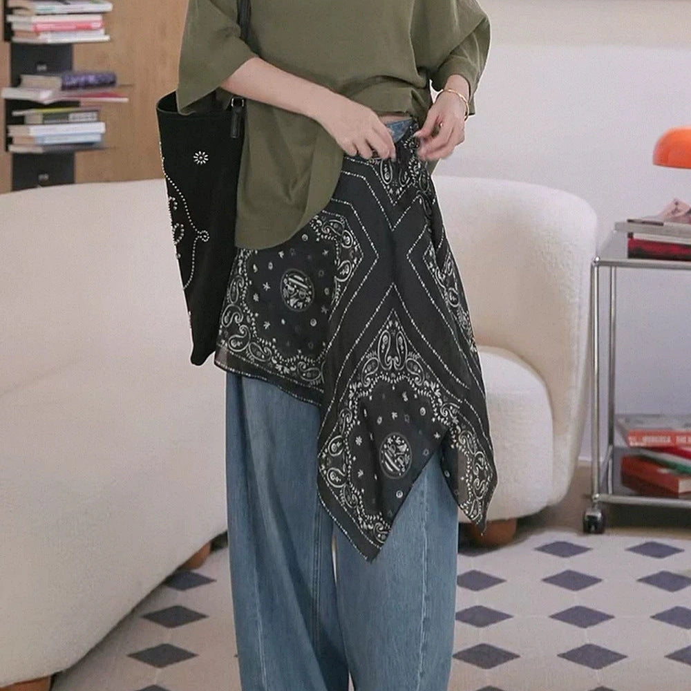 Paisley Ramie Side-Tie Skirt - Eastern Aura detail image 2