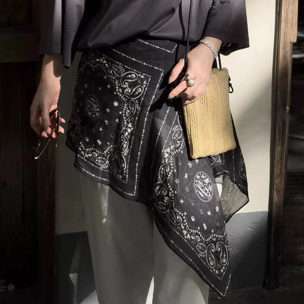 Paisley Ramie Side-Tie Skirt - Eastern Aura product image 4