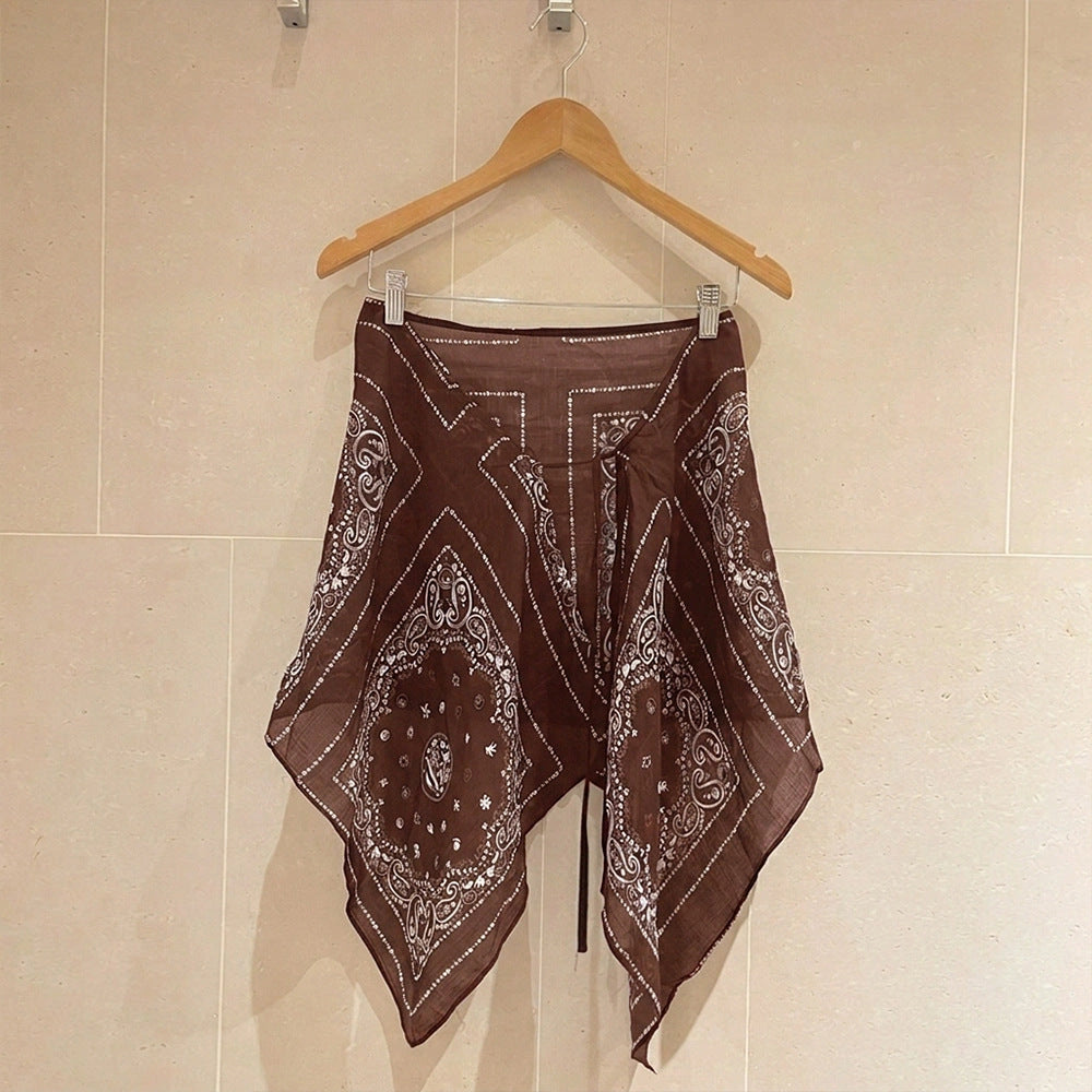 Paisley Ramie Side-Tie Skirt - Eastern Aura product image 8