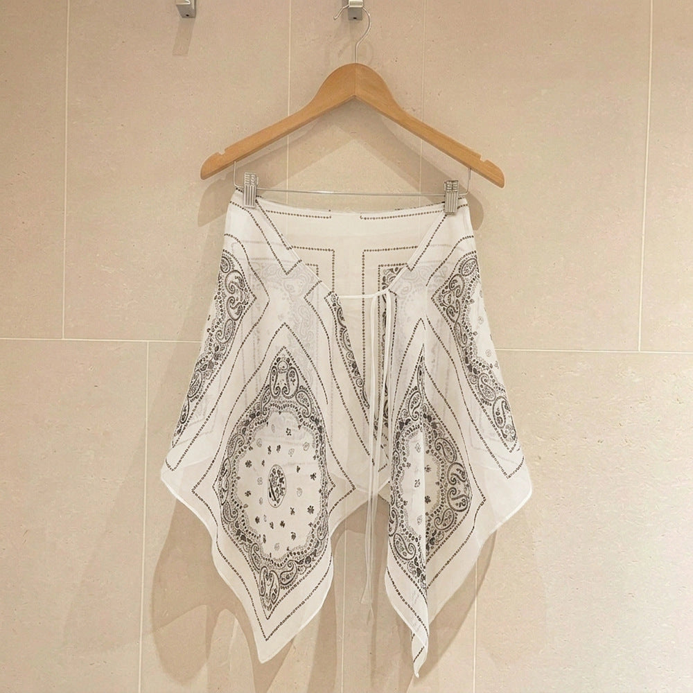 Paisley Ramie Side-Tie Skirt - Eastern Aura product image 9