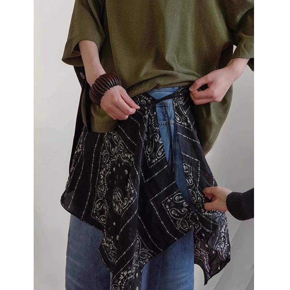 Paisley Ramie Side-Tie Skirt - Eastern Aura product image 12