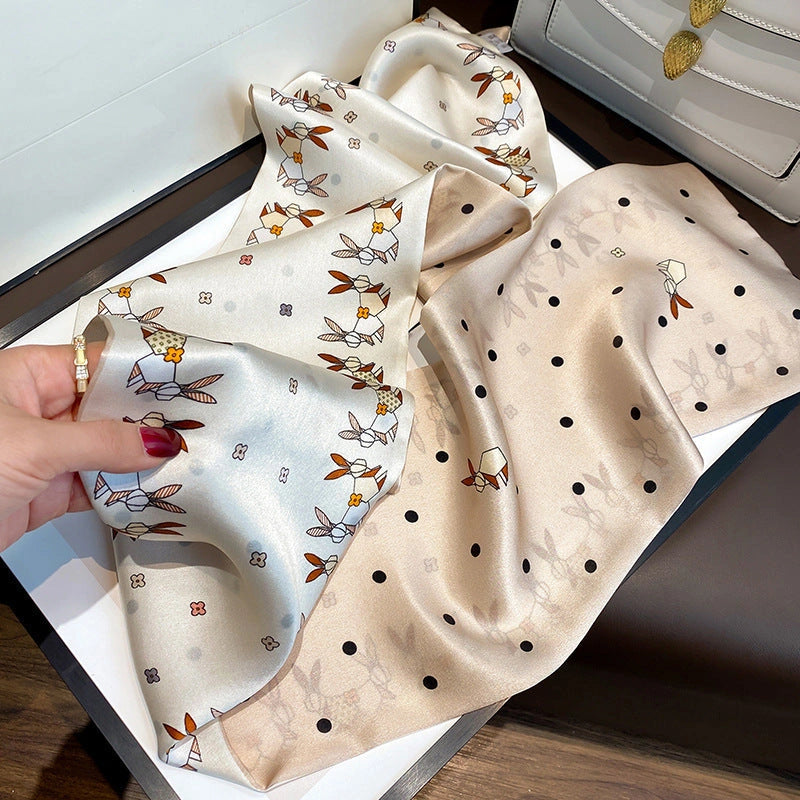 Long Mulberry Silk Ribbon Scarf - Eastern Aura product image 9