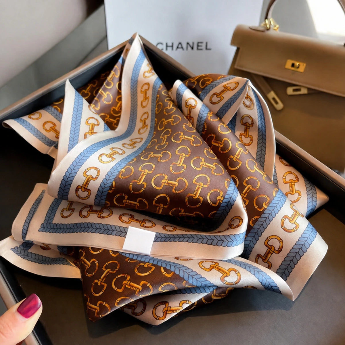 Long Mulberry Silk Ribbon Scarf - Eastern Aura product image 15