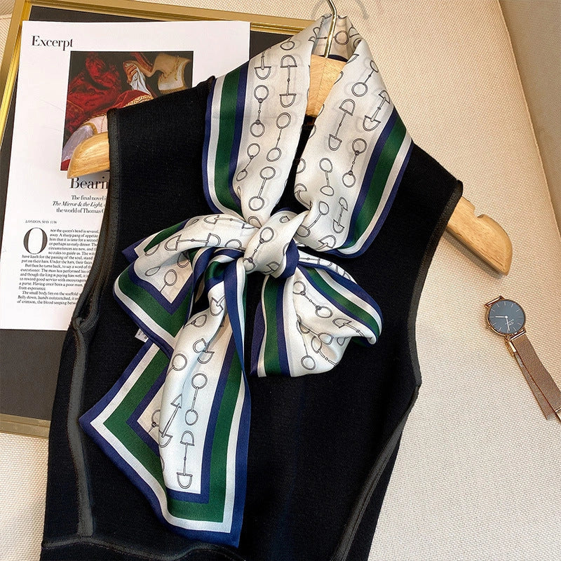 Long Mulberry Silk Ribbon Scarf - Eastern Aura product image 18