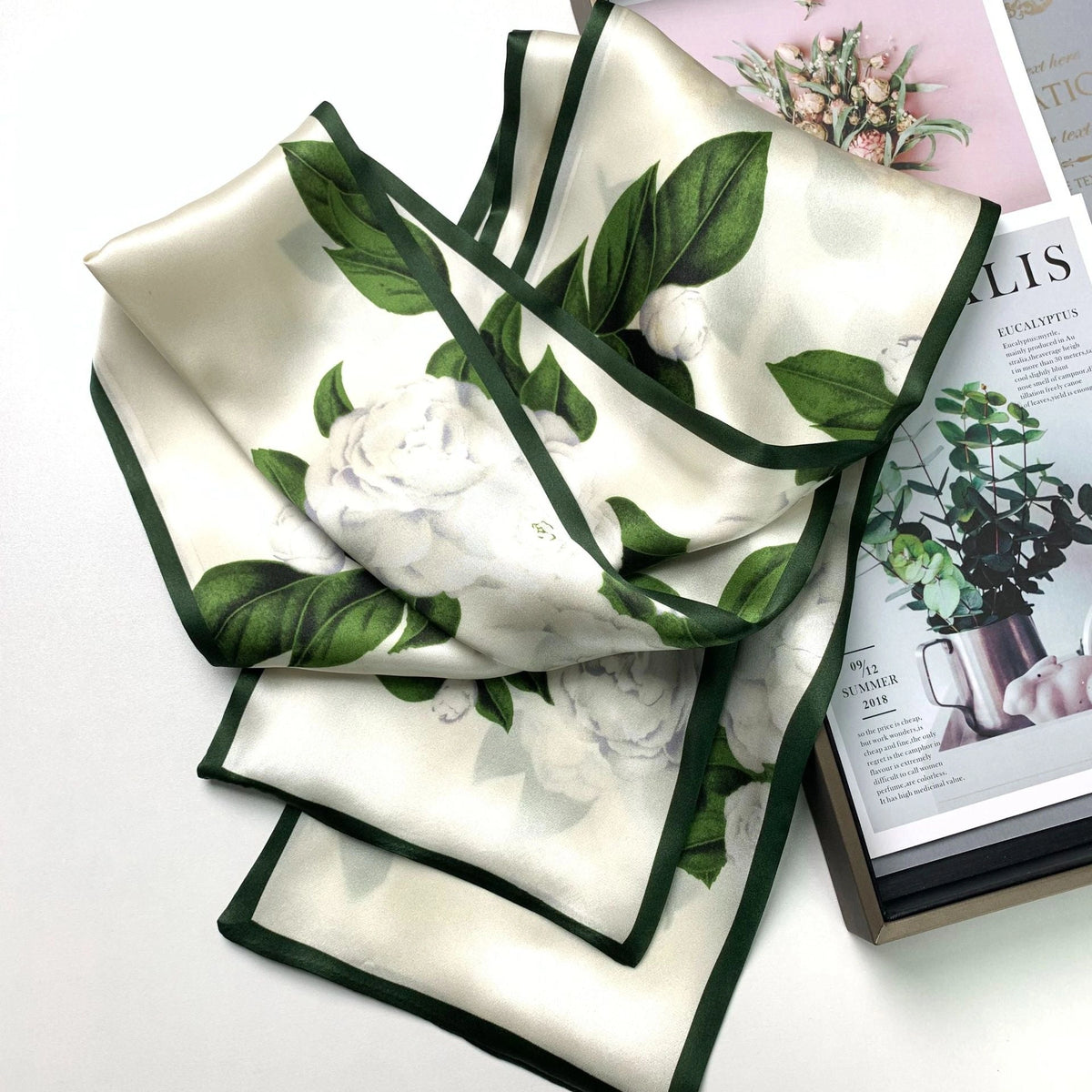 Long Mulberry Silk Ribbon Scarf - Eastern Aura product image 23