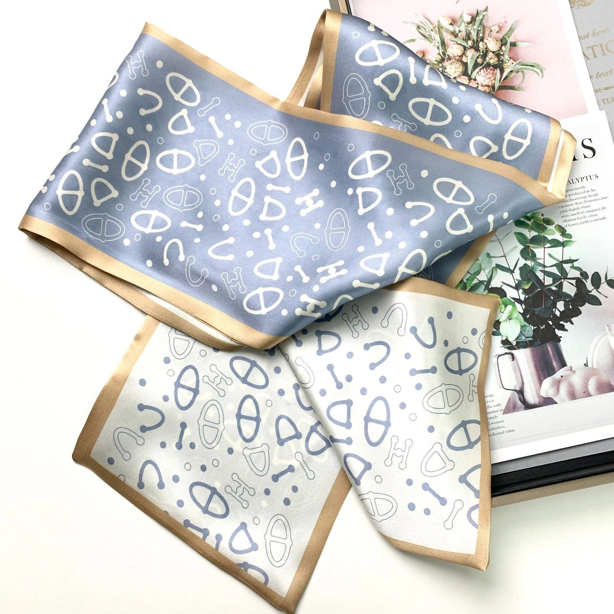 Long Mulberry Silk Ribbon Scarf - Eastern Aura product image 27