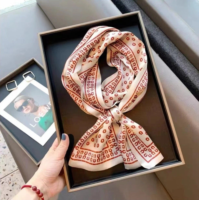 Long Mulberry Silk Ribbon Scarf - Eastern Aura product image 30