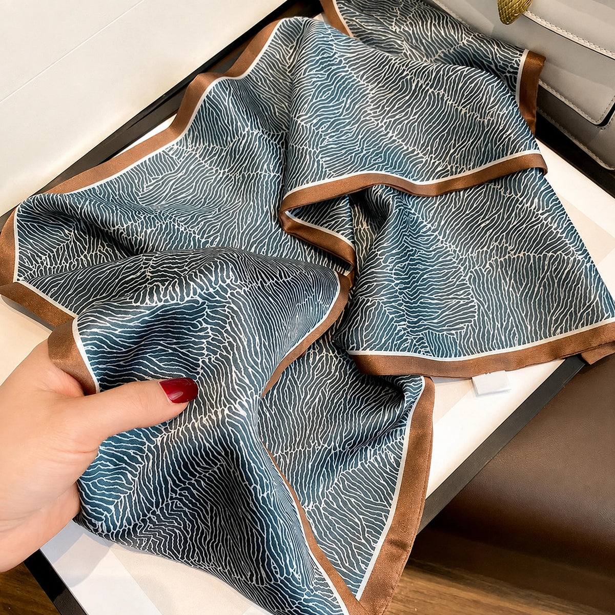 Long Mulberry Silk Ribbon Scarf - Eastern Aura product image 37