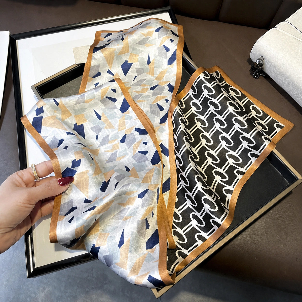 Long Mulberry Silk Ribbon Scarf - Eastern Aura product image 39
