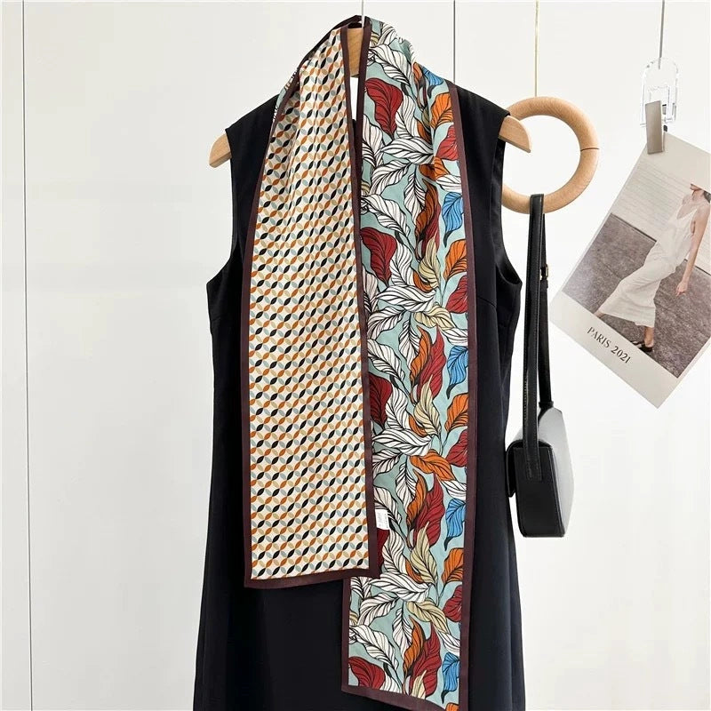 Mulberry Silk Crepe Satin Ribbon Scarf - Eastern Aura product image 3