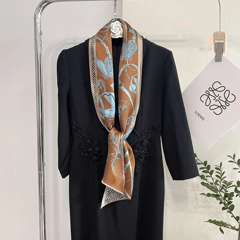 Mulberry Silk Crepe Satin Ribbon Scarf - Eastern Aura product image 6