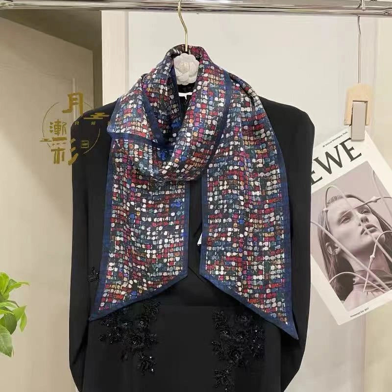 Mulberry Silk Crepe Satin Ribbon Scarf - Eastern Aura product image 7