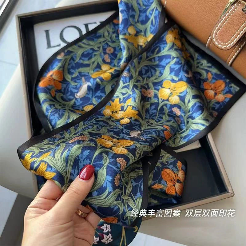 Mulberry Silk Crepe Satin Ribbon Scarf - Eastern Aura product image 10
