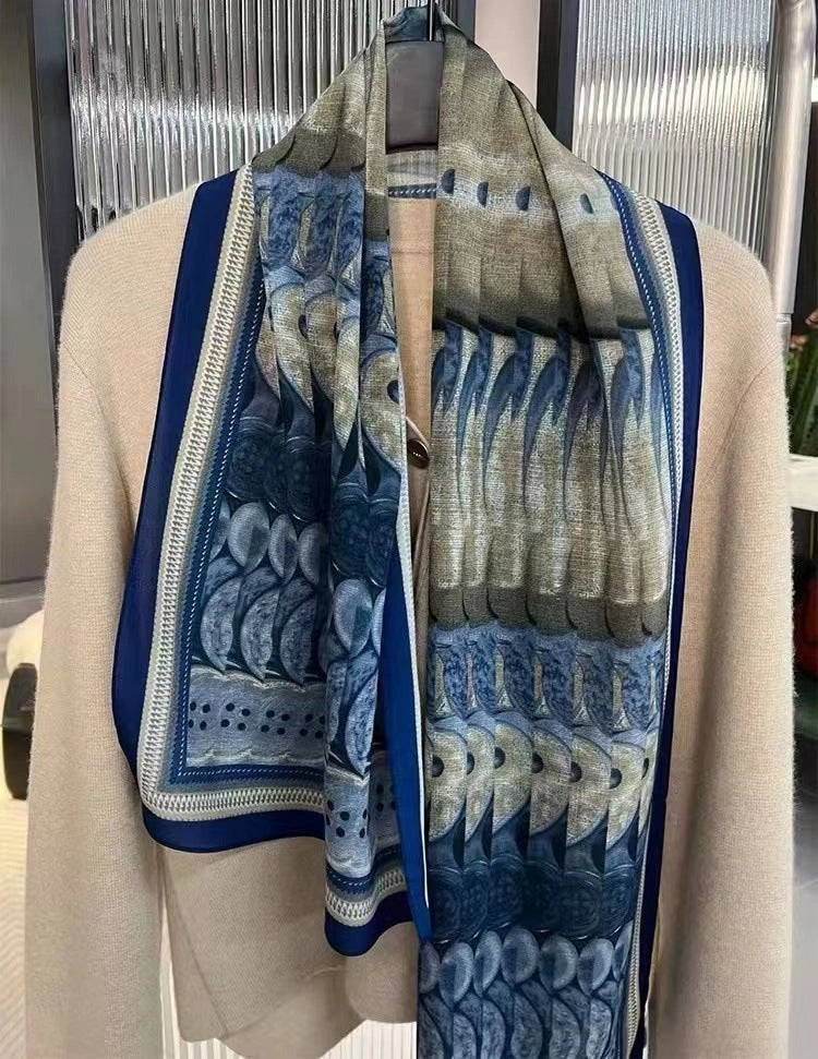 Linework Long Art Scarf - Eastern Aura product image 12