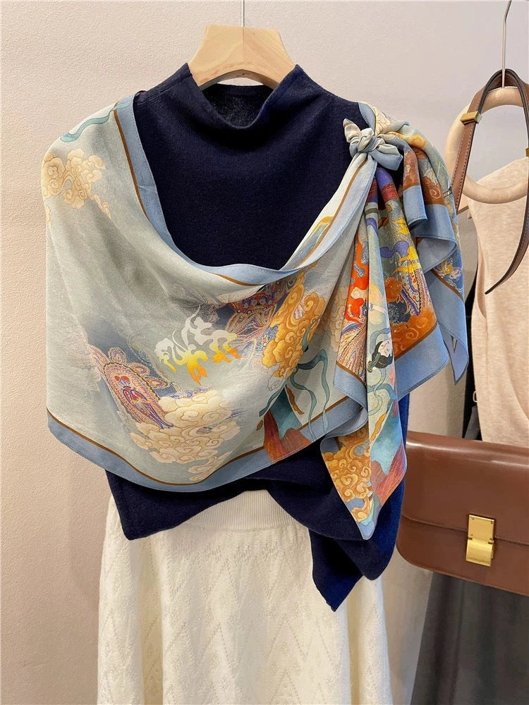 Linework Long Art Scarf - Eastern Aura product image 16