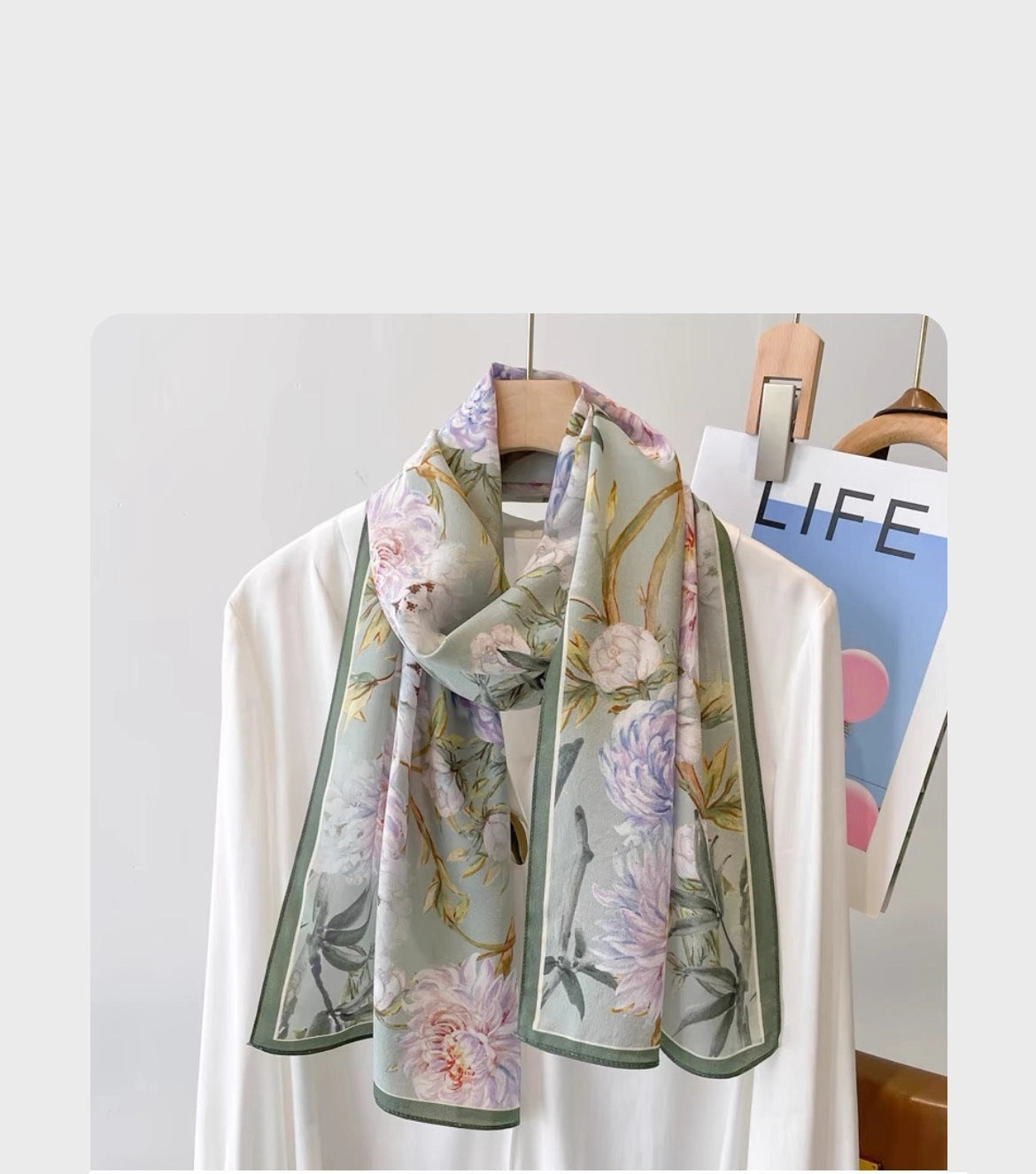 Linework Long Art Scarf - Eastern Aura product image 58
