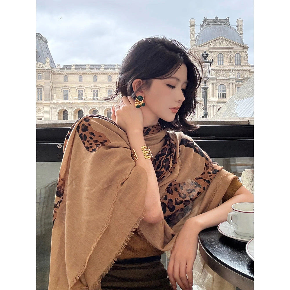 Leopard Print Soft-Woven Shawl - Eastern Aura product image 3