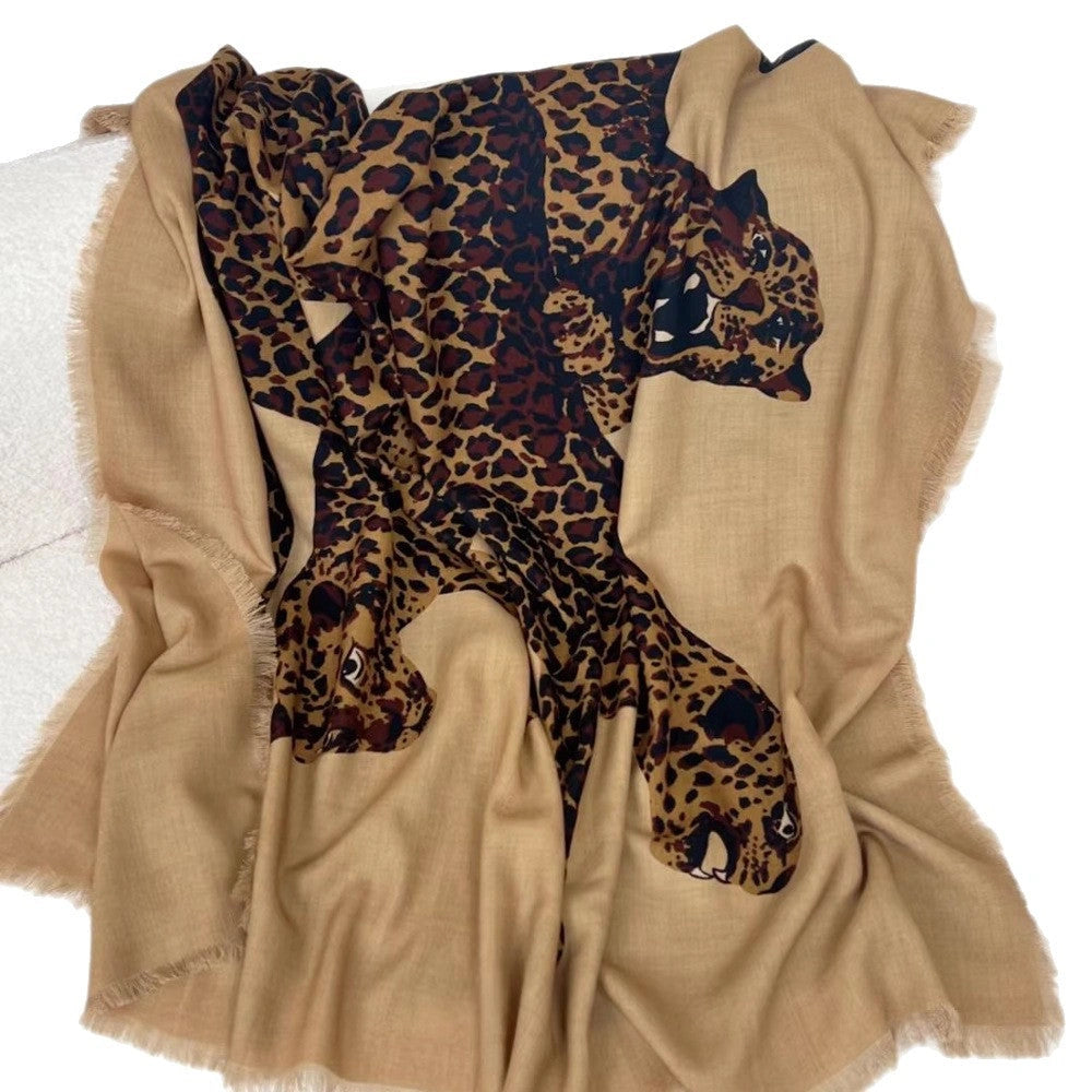 Leopard Print Soft-Woven Shawl - Eastern Aura product image 5