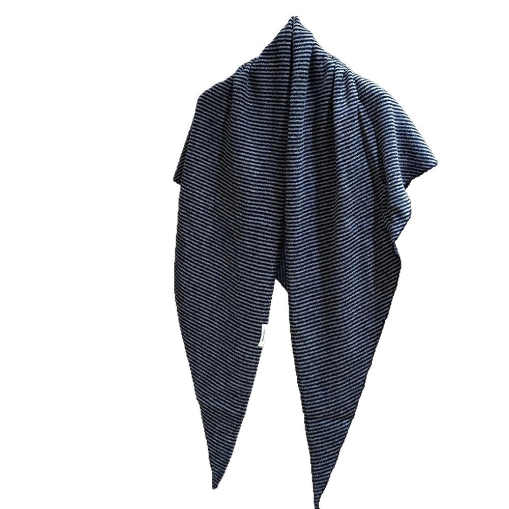 Striped Wool Triangle Shawl - Eastern Aura product image 5