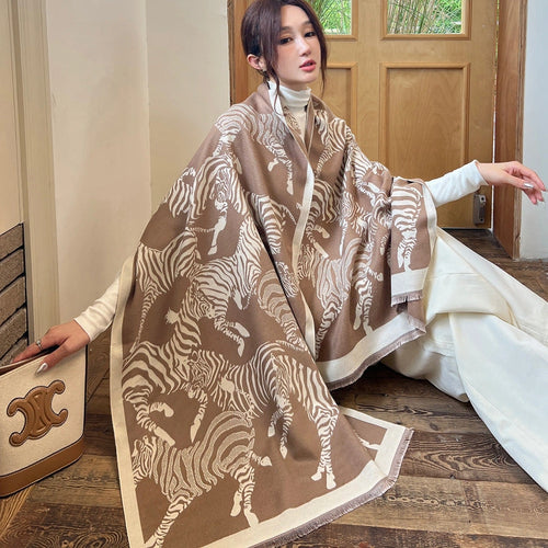 Double-Sided Soft-Woven Winter Shawl - Eastern Aura hero image 1