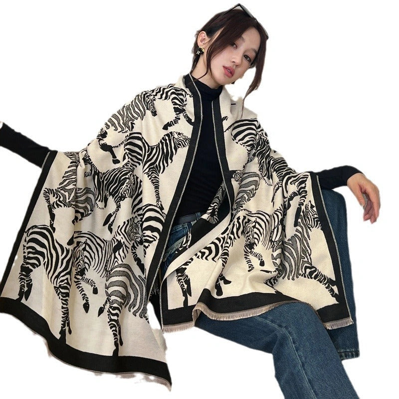 Double-Sided Soft-Woven Winter Shawl - Eastern Aura product image 5