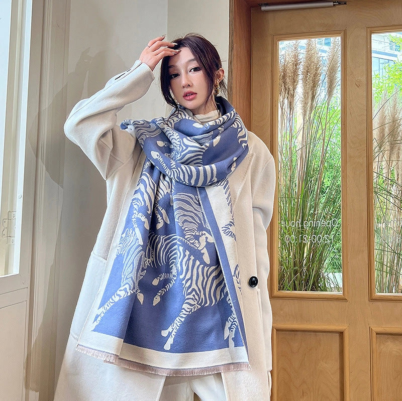 Double-Sided Soft-Woven Winter Shawl - Eastern Aura product image 6