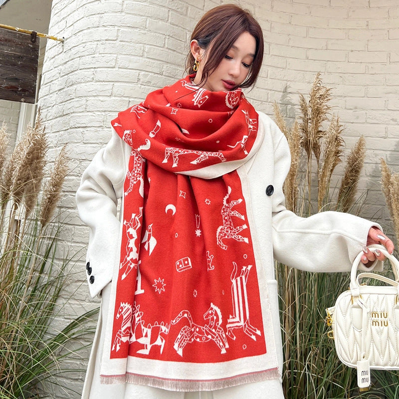 Double-Sided Soft-Woven Winter Shawl - Eastern Aura product image 7